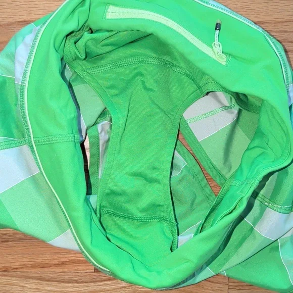 Lululemon Frond Green Gingham Speed Shorts 2 - Picture 7 of 7